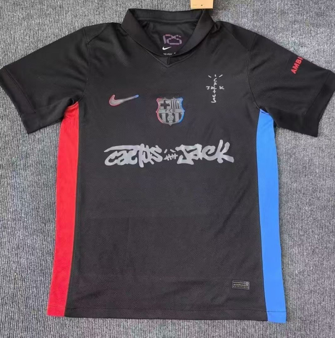 24/25 Barcelona Travis Scott Black Advertising Away Football Shirt
